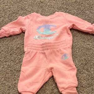 Champion Baby Girl Pink Sweatshirt and Joggers Set, Size 3/6M